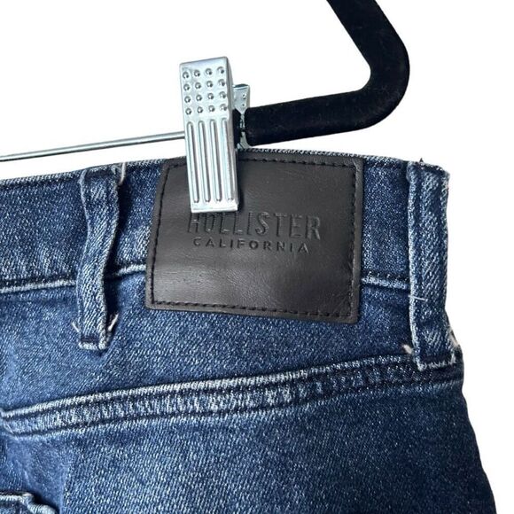 Hollister Blue Denim Distressed High-Rise Athletic Skinny Jeans Size W36 L 32 - Picture 8 of 11